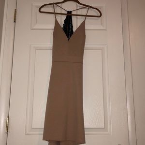 Tan dress lace back